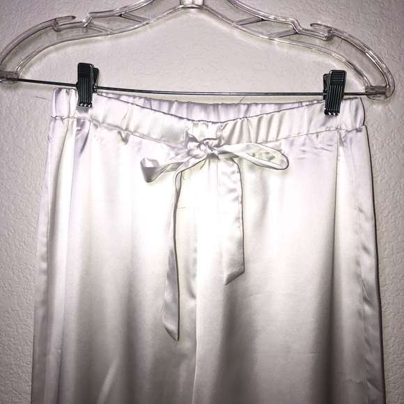 Lulus Dreamiest Delight White Satin Feather Two-Piece Pajama Set Size S - Picture 14 of 14